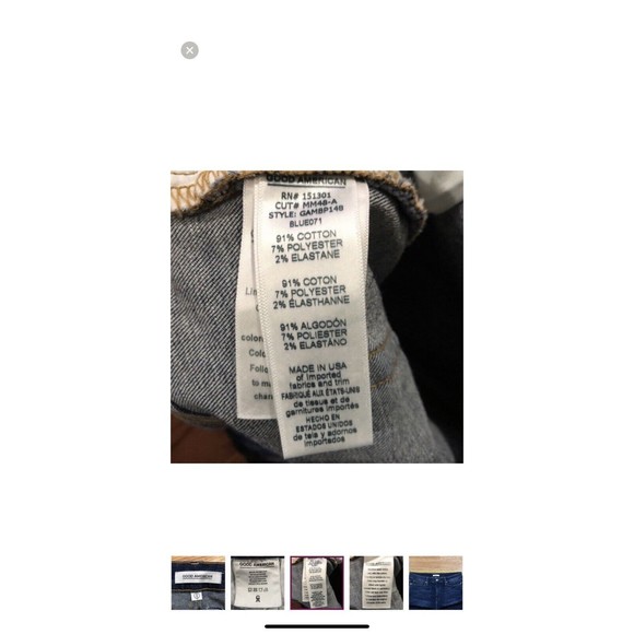 GOOD AMERICAN The Pom Pom Good Boot Crop Jeans Size 16 - Picture 4 of 7